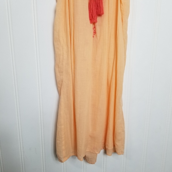 Anthropologie Swim Cover Up Dress Mermaid Embroidered Tassel Tie Womens Size M - Picture 6 of 16